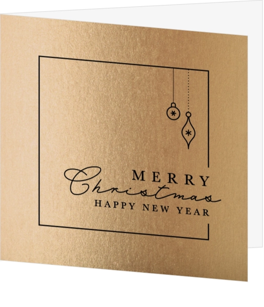 Kerstkaart - Merry Christmas goud look