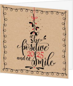 Kerstkaart - Be positive and smile