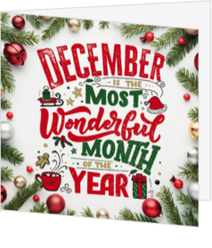 Kerstkaart - Most wonderful month