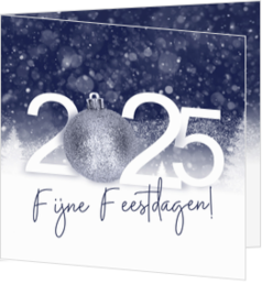 Zakelijke kerstkaart 2025 kerstbal en sneeuw