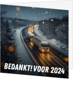 Bedankt kerstkaart, namens de transport sector.