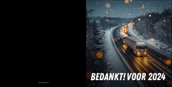 Bedankt kerstkaart, namens de transport sector.